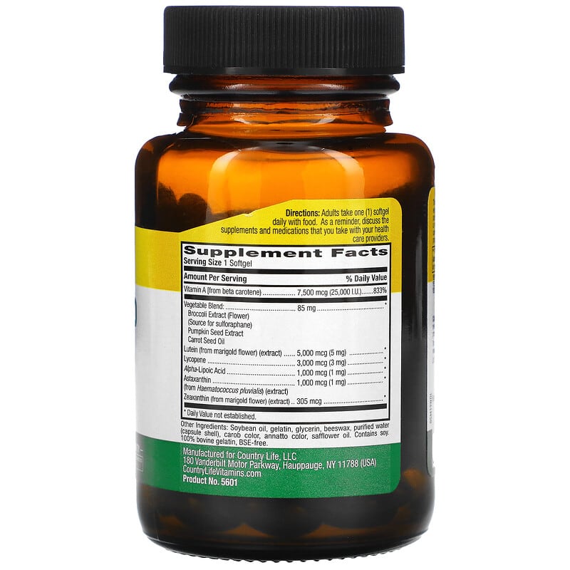 Country Life, Carotenoid Complex, 60 Softgels 15794056010