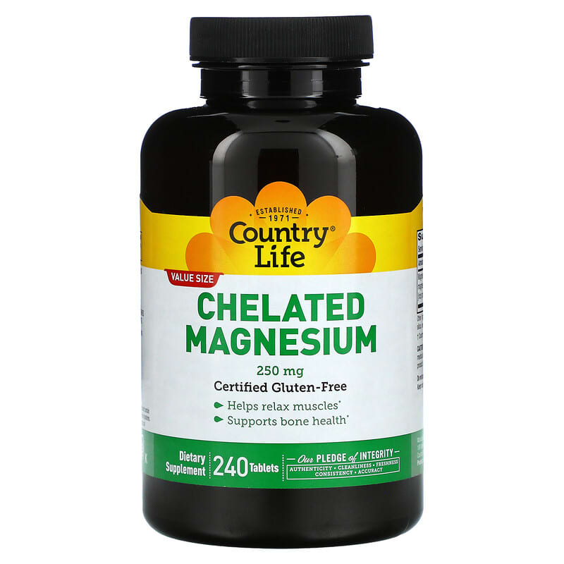 Country Life Chelated Magnesium 250 mg 240 Tablets 15794026846