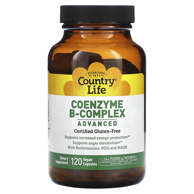 Country Life, Coenzyme B-Complex, Advanced, 120 Vegan Capsules 15794064039