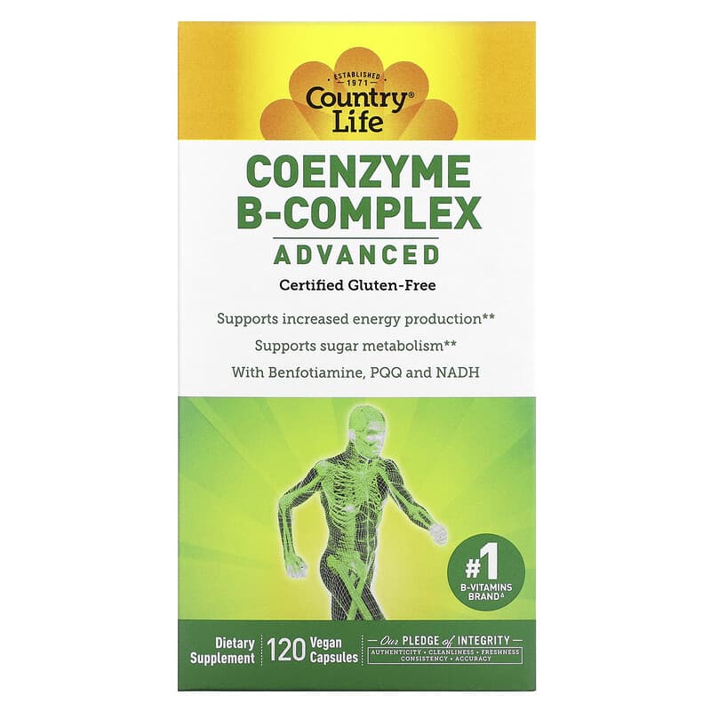Country Life Coenzyme B-Complex Advanced 120 Vegan Capsules 15794064039