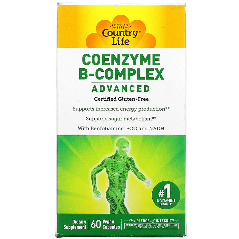 Country Life Coenzyme B-Complex Advanced 60 Vegan Capsules 15794064022