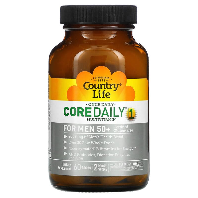 Country Life, Core Daily-1, For Men 50+, 60 Tablets 15794081944
