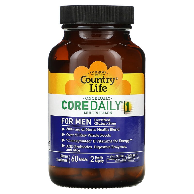 Country Life, Core Daily-1 Multivitamins, Men, 60 Tablets 15794081906