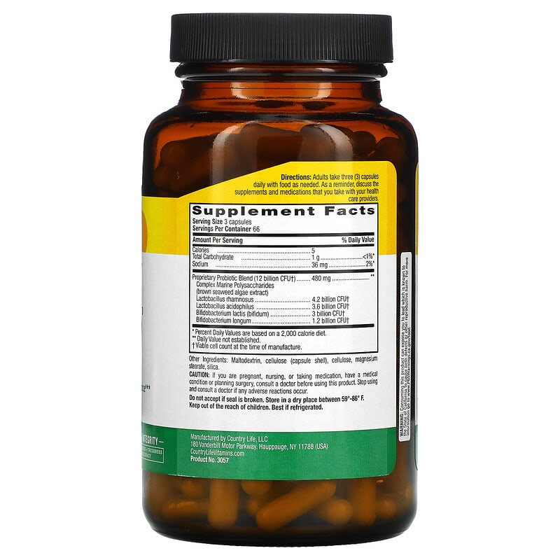Country Life, Dairy-Free Probiotic, Power-Dophilus, 200 Vegan Capsules 15794030577