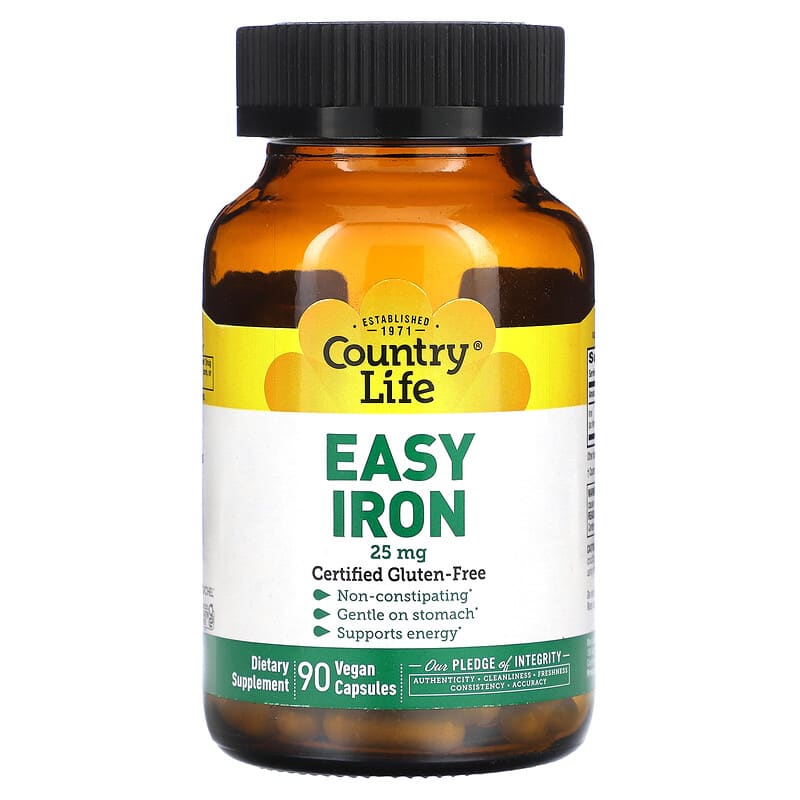 Country Life Easy Iron 25 mg 90 Vegan Capsules 15794026594