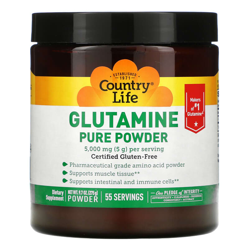 Country Life Glutamine Pure Powder 5,000 mg 9.7 oz (275 g) 15794011880