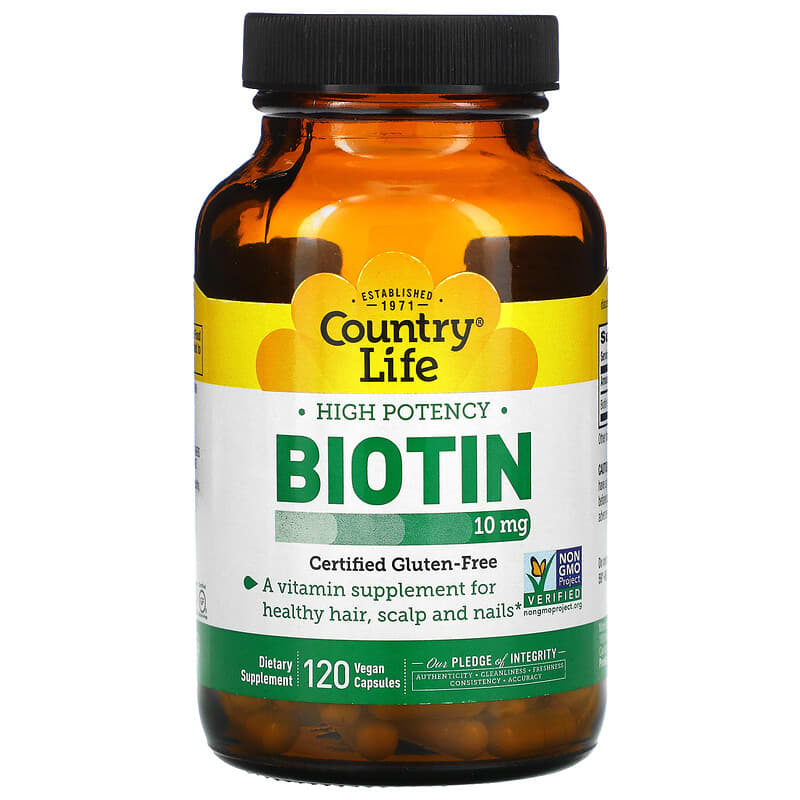 Country Life High Potency Biotin 10 mg 120 Vegan Capsules 15794065081
