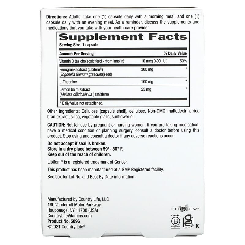 Country Life, Libido Rescue, 60 Vegetarian Capsules 15794050964