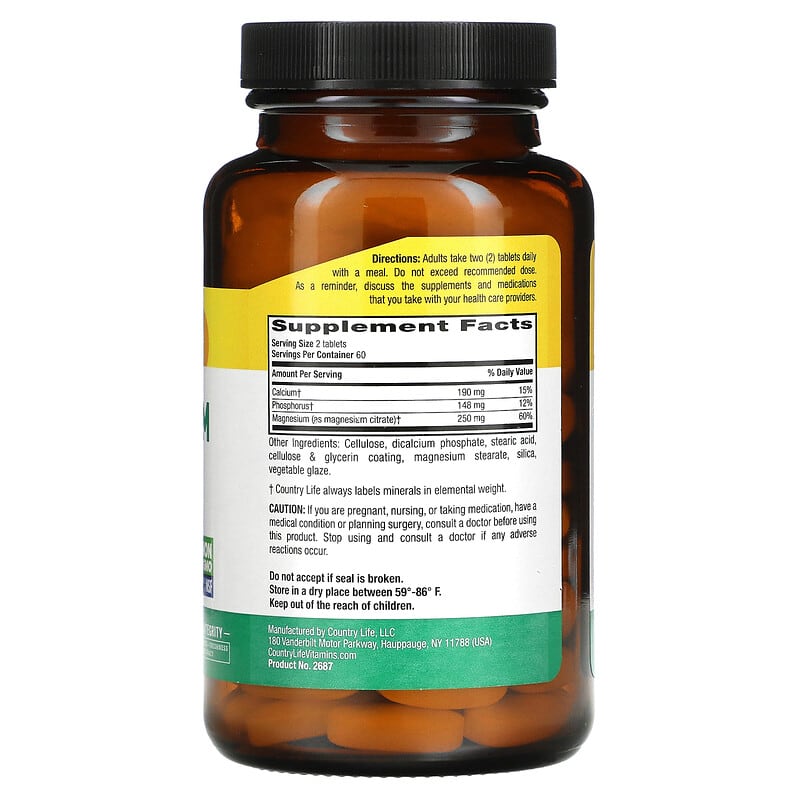 Country Life, Magnesium Citrate, 125 mg, 120 Tablets 15794026877