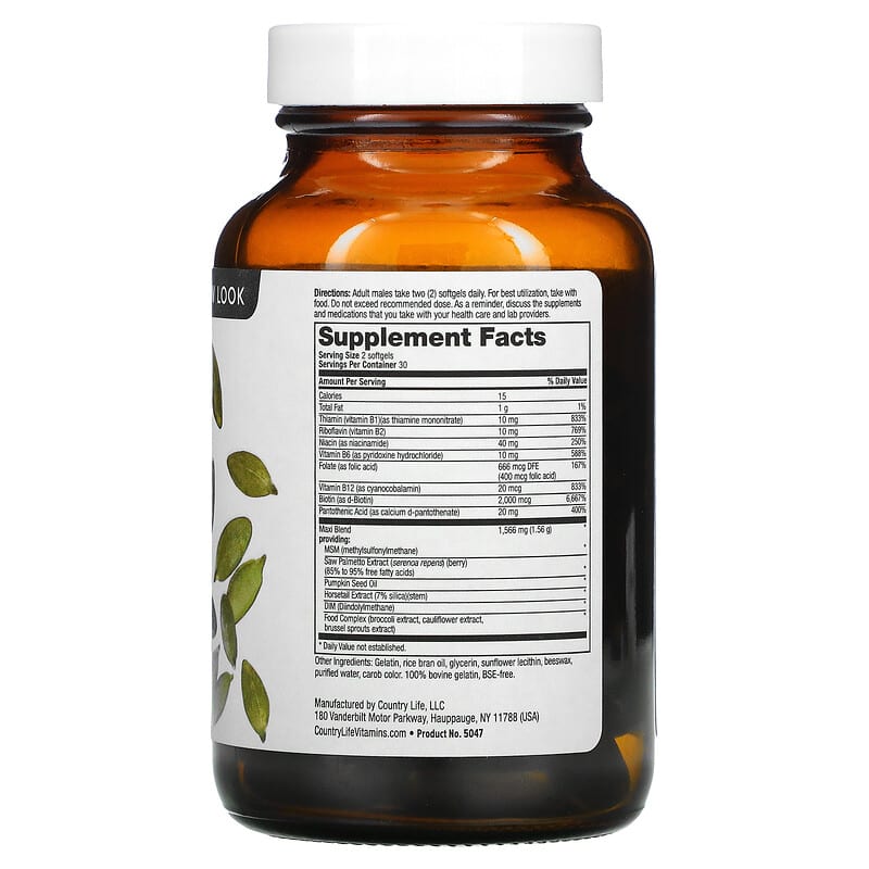 Country Life, Maxi-Hair for Men, 60 Softgels 15794050476