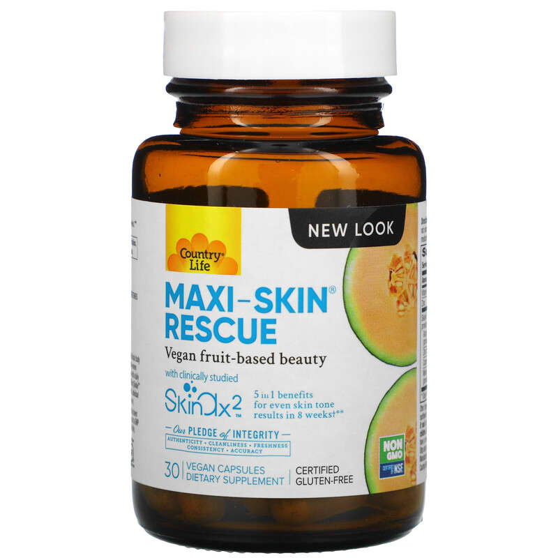 Country Life, Maxi-Skin Rescue, 30 Vegan Capsules 15794050803