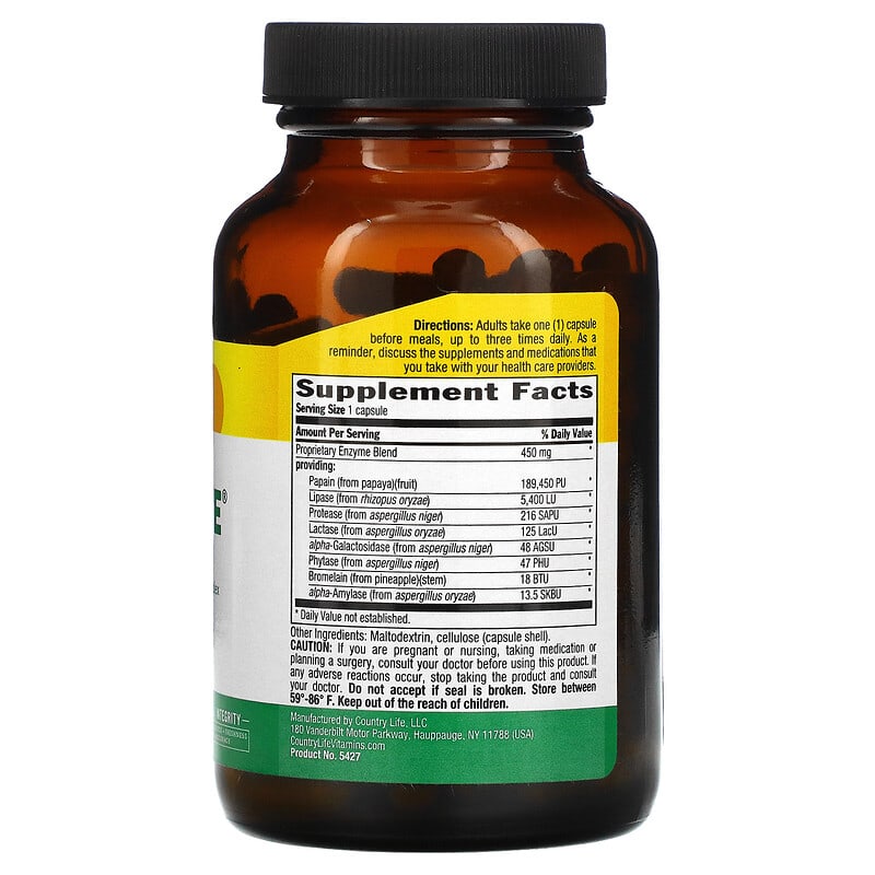 Country Life, Maxi-Zyme, 120 Vegan Capsules 15794054276