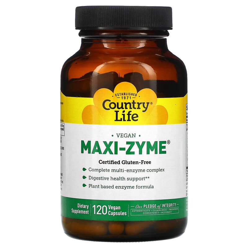 Country Life Maxi-Zyme 120 Vegan Capsules 15794054276