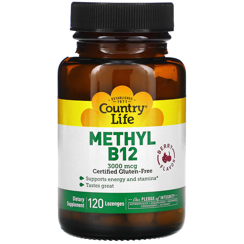 Country Life Methyl B12 Berry 3,000 mcg 120 Lozenges 15794016496