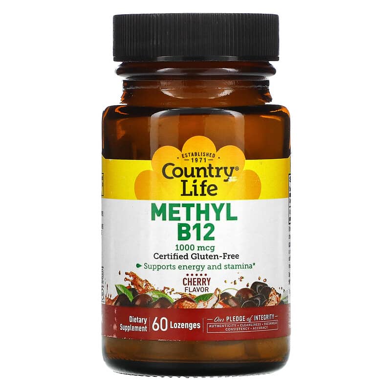 Country Life Methyl B12 Cherry 1,000 mcg 60 Lozenges 15794063001