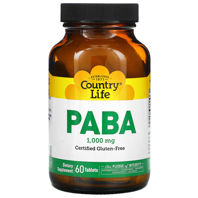 Country Life PABA 1,000 mg 60 Tablets 15794066729