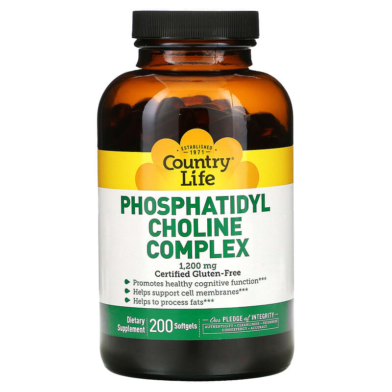 Country Life Phosphatidyl Choline Complex 1,200 mg 200 Softgels 15794045533