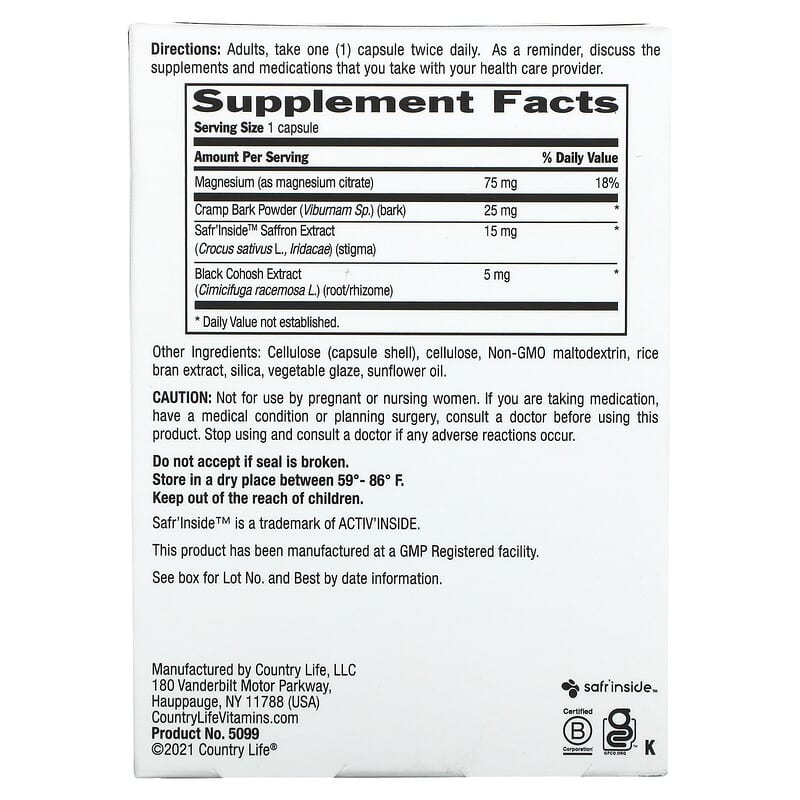 Country Life, PMS Rescue, Targeted PMS Support, 60 Vegan Capsules 15794050995