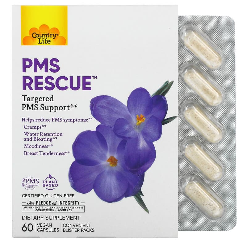 Country Life PMS Rescue Targeted PMS Support 60 Vegan Capsules 15794050995