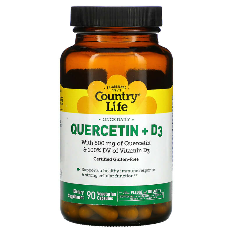 Country Life Quercetin + D3 90 Vegetarian Capsules 15794016243