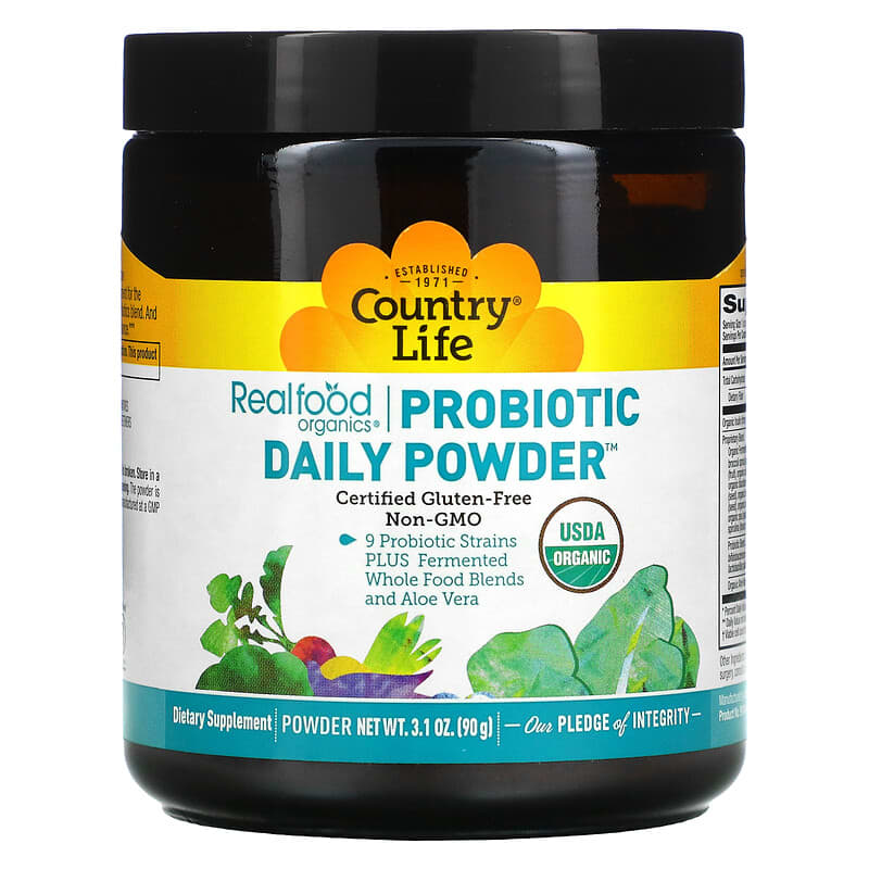 Country Life Realfood Organics Probiotic Daily Powder 3.1 oz (90 g) 15794091103