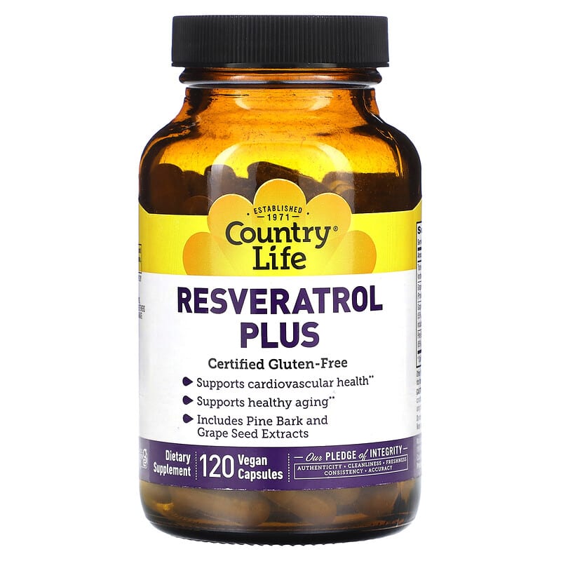 Country Life Resveratrol Plus 120 Vegan Capsules 15794073185