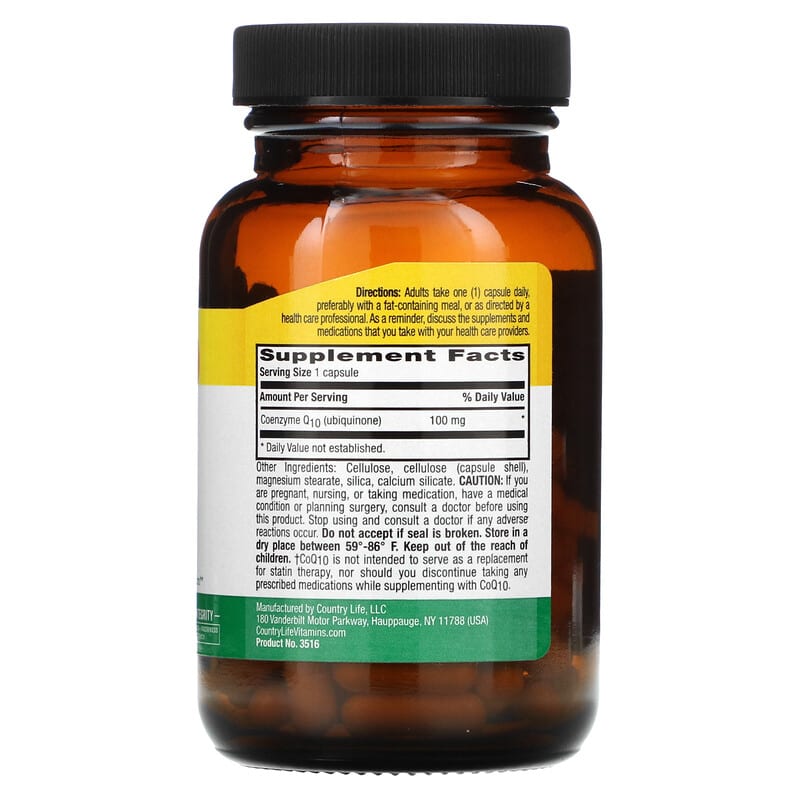 Country Life, Simply CoQ10, 100 mg, 60 Vegan Capsules 15794035169