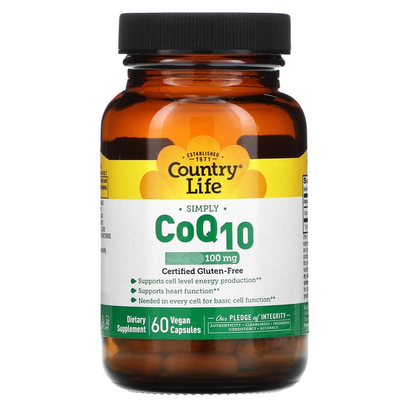 Country Life Simply CoQ10 100 mg 60 Vegan Capsules 15794035169