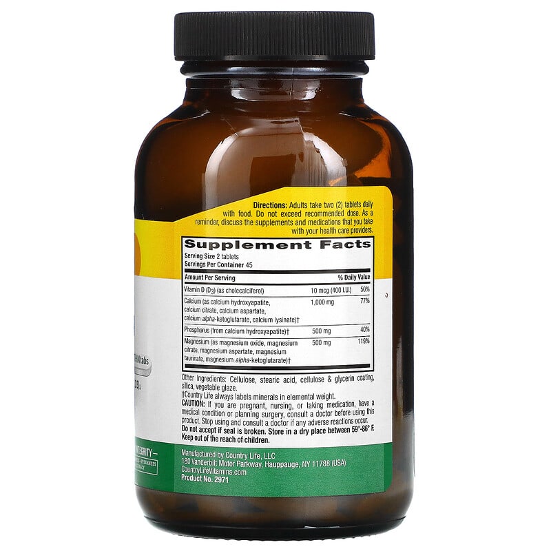 Country Life, Target-Mins Calcium Magnesium Complex with Vitamin D3, 90 Tablets 15794029717