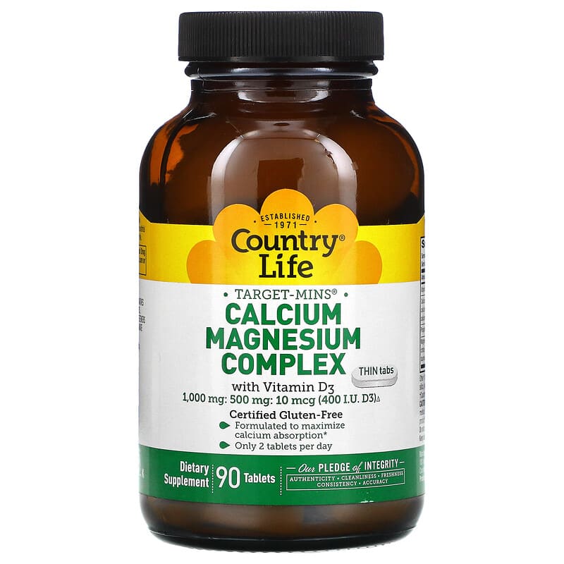 Country Life Target-Mins Calcium Magnesium Complex with Vitamin D3 90 Tablets 15794029717
