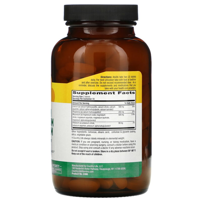 Country Life, Target-Mins Calcium, Magnesium, Potassium, 180 Tablets 15794024866