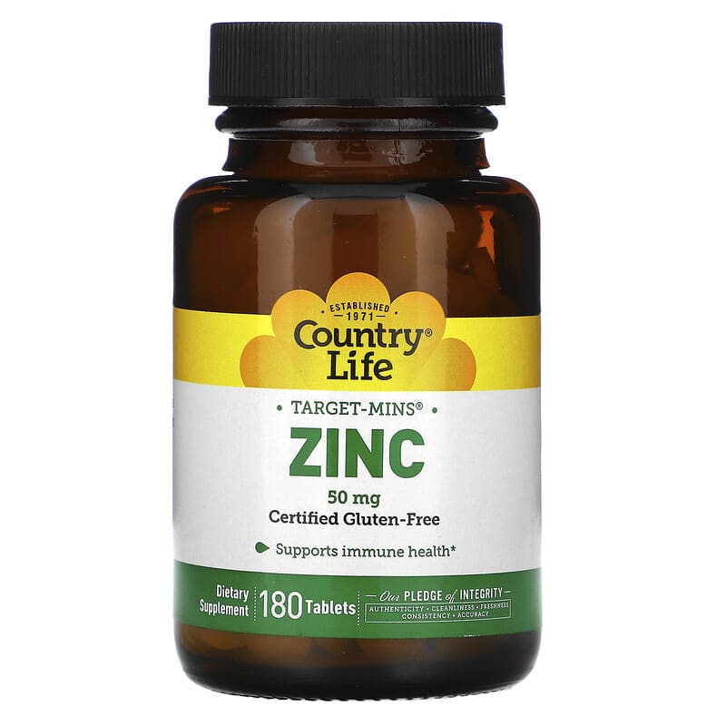 Country Life Target-Mins Zinc 50 mg 180 Tablets 15794025214
