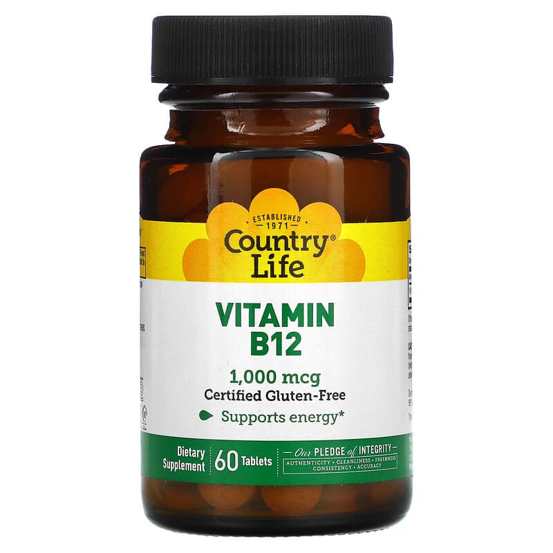 Country Life Vitamin B12 1000 mcg 60 Tablets 15794062912