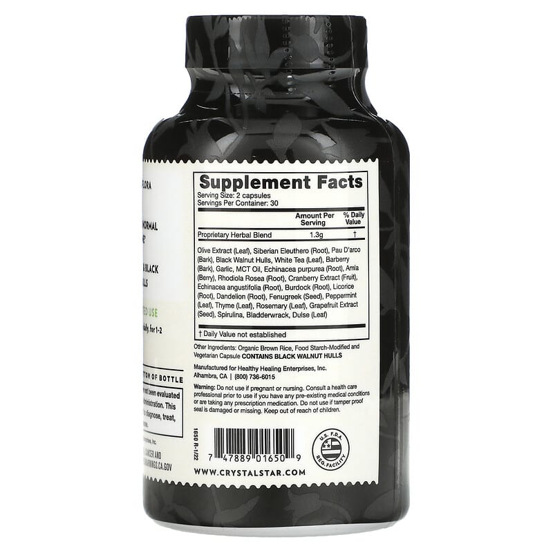 Crystal Star, Candida Balance, 60 Vegetarian Capsules 747889016509