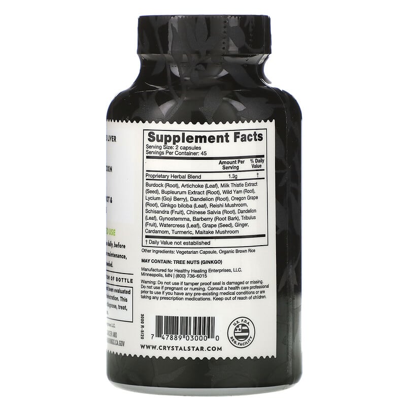 Crystal Star, Liver Renew, 90 Vegetarian Capsules 747889030000