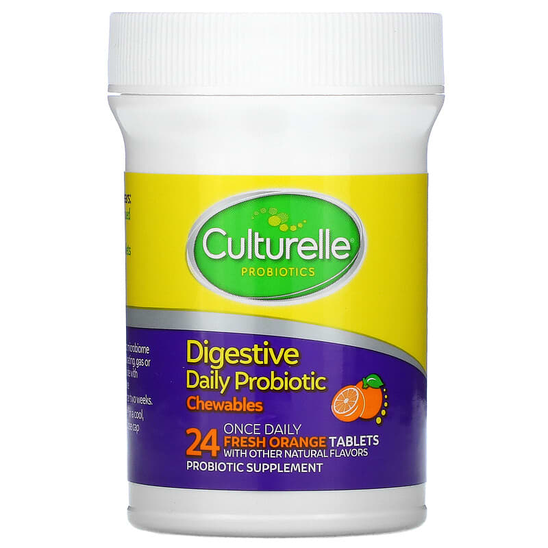 Culturelle, Digestive Daily Probiotic, Fresh Orange, 10 Billion CFUs, 24 Once Daily Tablets 49100400228