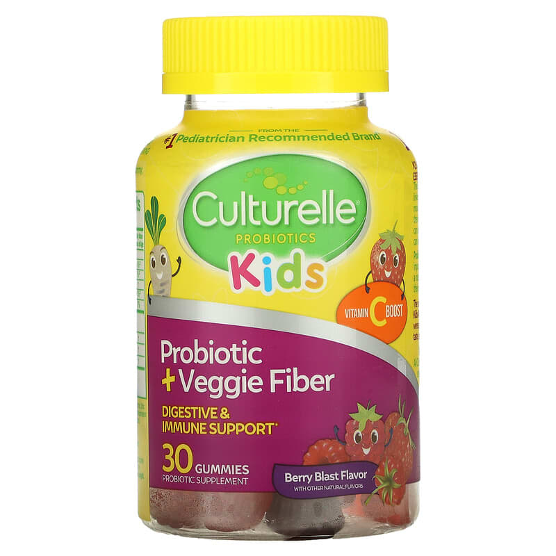 Culturelle Kids Probiotic + Veggie Fiber Gummies Berry Blast  30 Gummies 49100400914