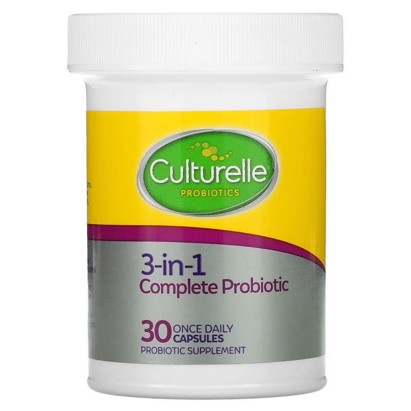 Culturelle, Probiotics, 3-in-1 Complete Probiotic with Omega 3s, 30 Once Daily Capsules 49100400389