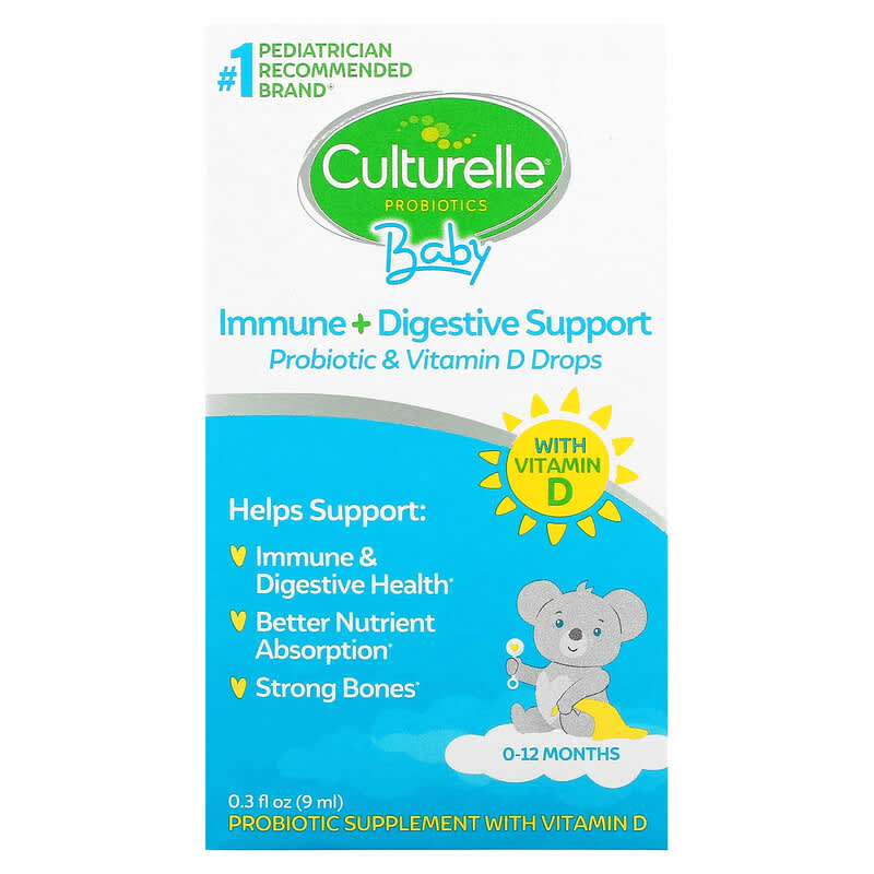 Culturelle Probiotics Baby Immune + Digestive Support Probiotic & Vitamin D Drops 0-12 Months 0.3 fl oz (9 ml) 49100400532