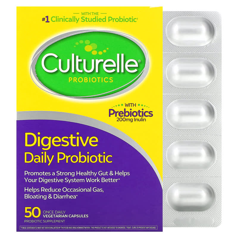 Culturelle Probiotics Digestive Daily Probiotic 50 Once Daily Vegetarian Capsules 49100400211