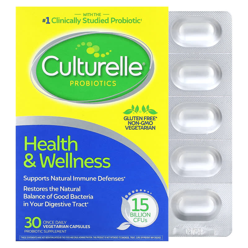 Culturelle Probiotics Health & Wellness 15 Billion CFUs 30 Once Daily Vegetarian Capsules 49100364049