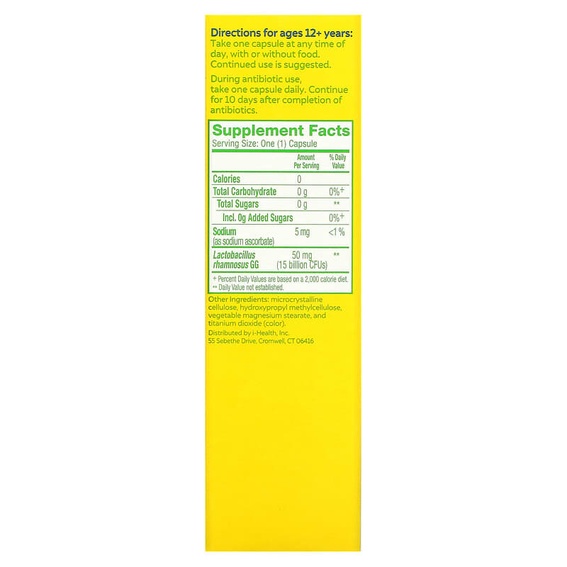 Culturelle, Probiotics, Health & Wellness, 15 Billion CFUs, 50 Once Daily Vegetarian Capsules 49100400433