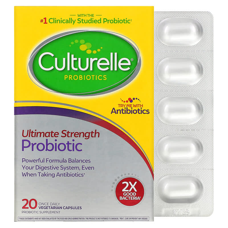 Culturelle Probiotics Ultimate Strength Probiotic 20 Once Daily Vegetarian Capsules 49100400358