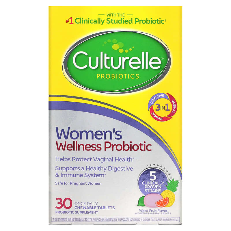 Culturelle Probiotics Women's Wellness Probiotic Mixed Fruit 30 Chewable Tablets 49100401492