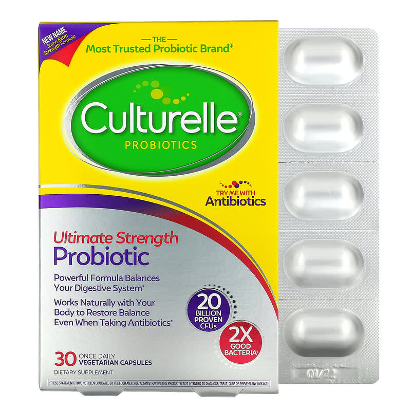 Culturelle Ultimate Strength Probiotic 20 Billion CFU 30 Vegetarian Capsules 49100400518