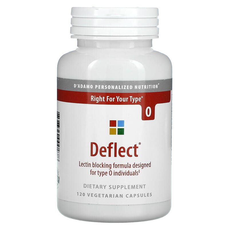 D'Adamo Personalized Nutrition Deflect Lectin Blocking Formula for Type O 120 Vegetarian Capsules 858394000478