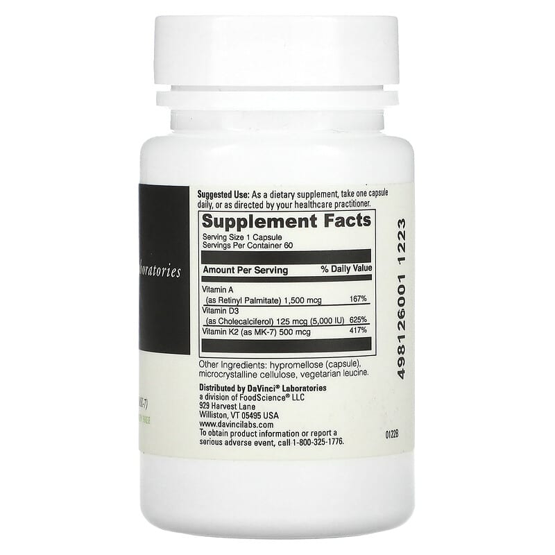 DaVinci Laboratories of Vermont, A-D-K, 60 Capsules 26664001023