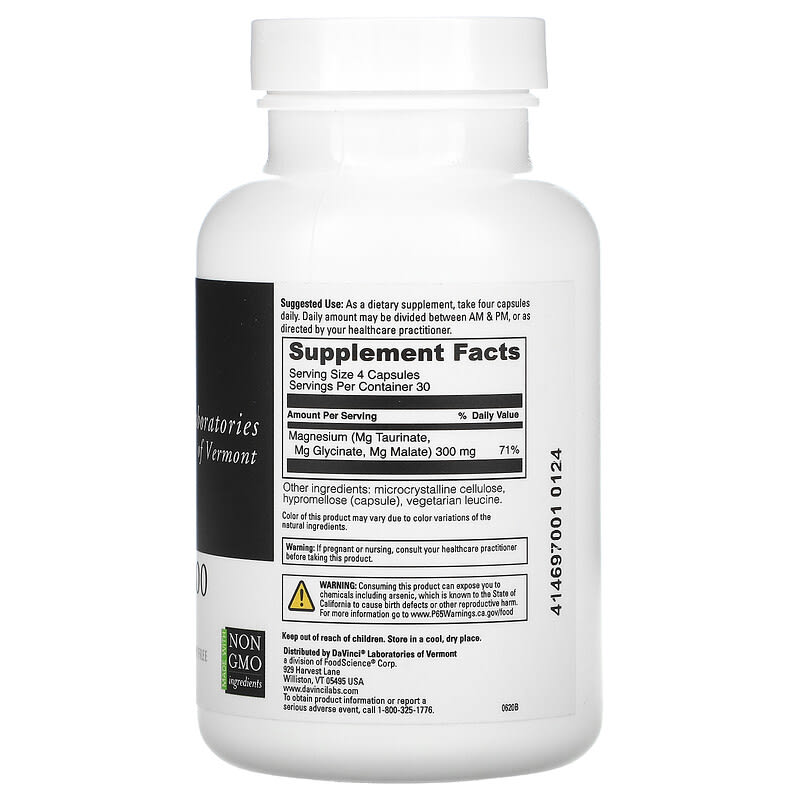 DaVinci Laboratories of Vermont, Tri-Mag 300, 120 Capsules 26664013507
