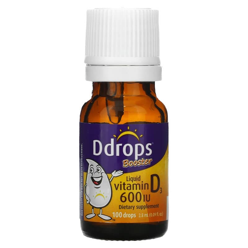 Ddrops, Booster, Liquid Vitamin D3, 600 IU, 0.09 fl oz (2.8 ml) 851228000118