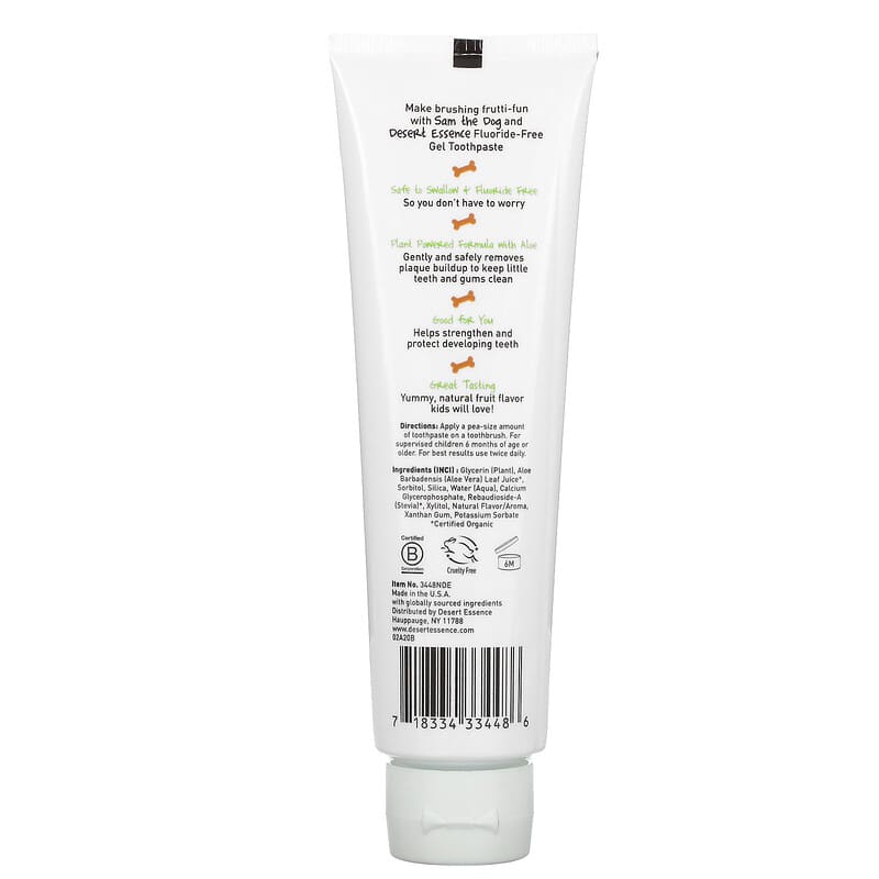 Desert Essence, Kids, Toothpaste Gel, Tutti Frutti, 4.7 oz (133 g) 718334334486